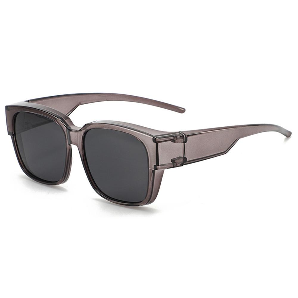 Polarized Fit Over Glasses Sunglasses Square Wrap Around Shades for Driving Riding UV Protection Can Be Worn Over Other Glasses