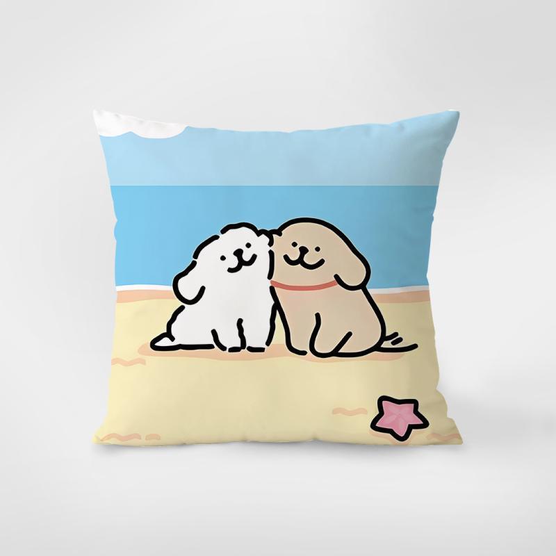 Korean Line Puppy Pillow, Fresh Sofa Pillow, Modern Chair Back Line Pillow Cover, Living Room Cushion Cover