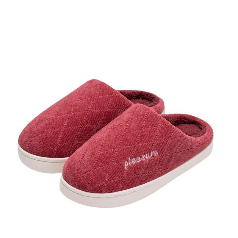Elderly non-slip cotton slippers women's winter indoor home new silent warm plush slippers men