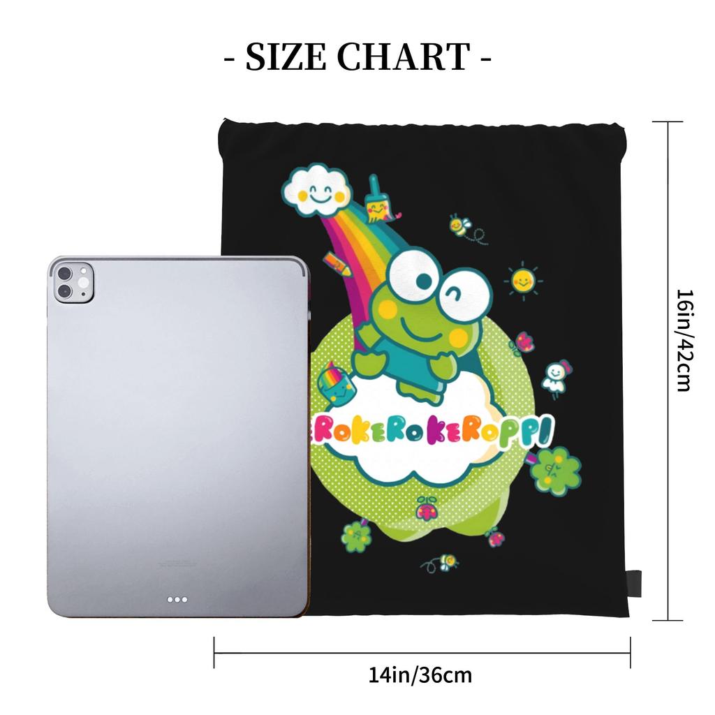 Custom K-KeroKeroKeroppies Drawstring Bag Men Women Lightweight Frog Anime Sports Gym Storage Backpack