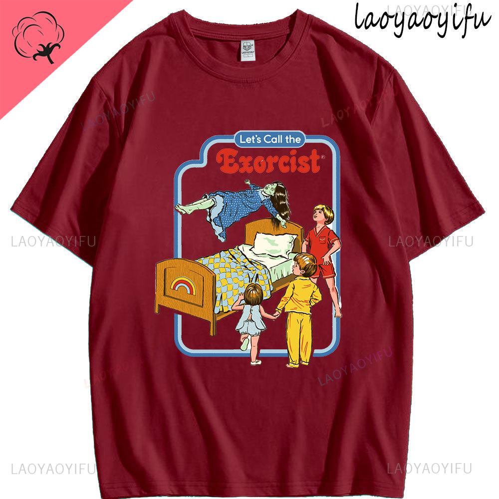 

Lets Call The Exorcist Theme New Casual Tshirt 100Cotton Loose Mens Womens Summer Street Fashion Simple Round Neck Tee 3XL