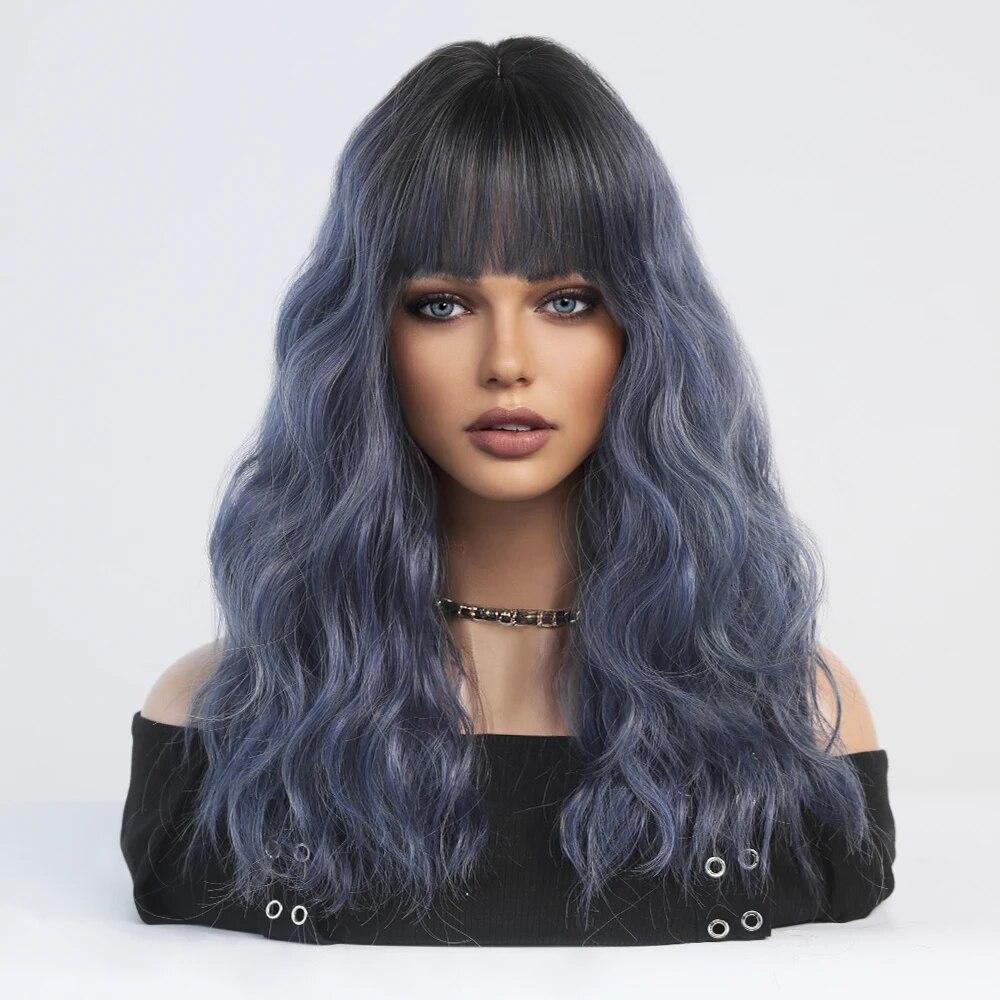 Perucă verde pentru femei Perucă de păr sintetic Bob până la umăr Perucă ondulată Cosplay Party Perucă de Halloween pentru femeie cu păr fals