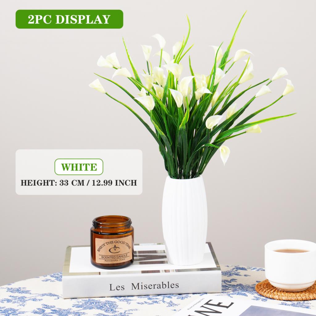 

1 bundle 33cm DIY Calla PE Artificial Calla for Wedding Party Arrangement Decoratioan Handmade Simulation Flowers plante kerst 1pc (no vase) белый
