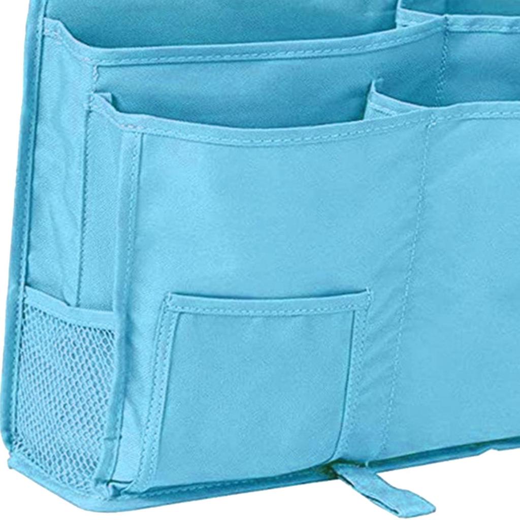 Bedside Caddy Magazine Holder Book Laptop 3 Side Hook Straps Hanging Organizer Bed Hanging Storage Bag for Bedroom College Dorm