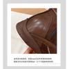 Womens Retro Western Combat Boots With 6cm Hidden Heel Lace-Up Round Toe Leather Ankle In Brown Black