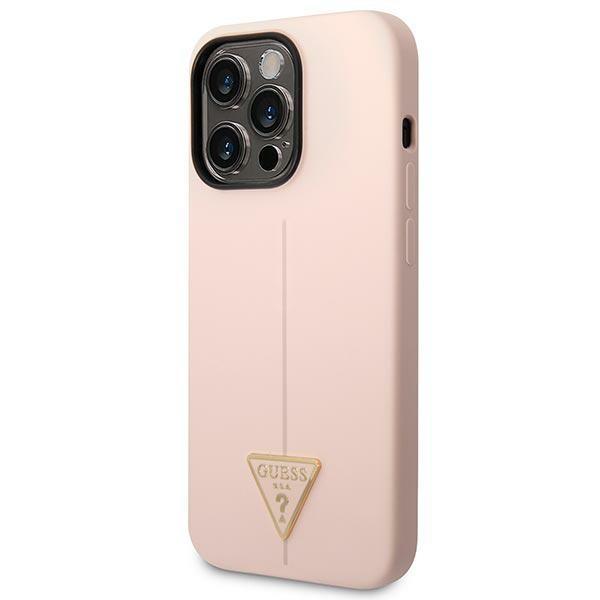 Guess Guhcp14Xsltgp Iphone 14 Pro Max 6,7 Różowy/Pink Hardcase Silicone Triangle