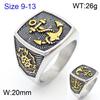 2026 European and American Domineering Casting Anchor Ring, Retro Personality Smearing Oil Pirate Series Men's Ring