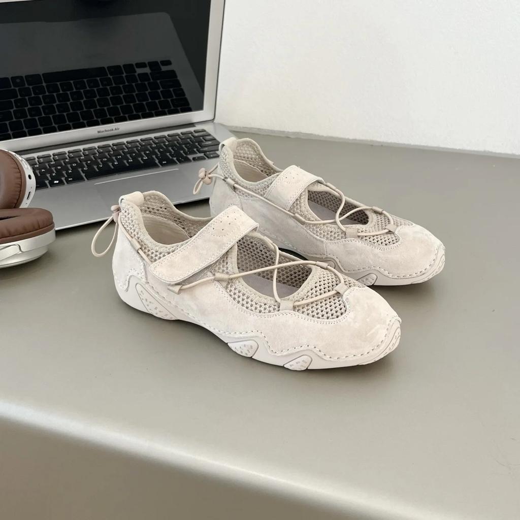 Ballet Flat Shoes Mary Jane Women's Footwear Summer New Soft Bottom Sports Shoe Versatile Flat Heel Sandals for Adult Ladies