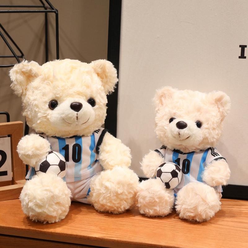 Kawaii Football Bear Plush Toy Football Peripherals Bear Stuffed Toy Stuffed Animal Wearing The Jersey Fans Kids Birthday Gifts
