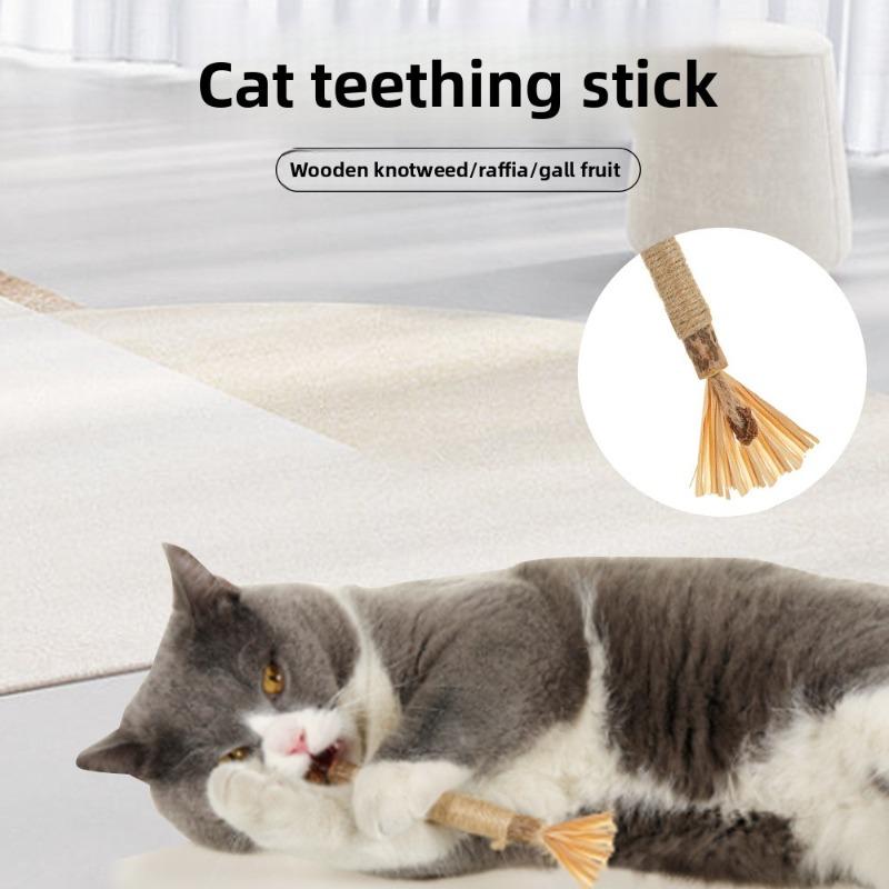 Pet Supplies - Cat Toys - Wooden Eupatorium Chew Stick - Seed Pod Rafi Grass Self-entertaining Chewing Cat Toy