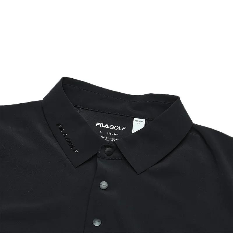 FILA Polo Shirts Men's Black Polo Collar Thin Straight Fit (Unisex) Polo Shirts A51M425144ABK