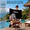 Custom Name Beach Towel Adele's Artwork Microfiber Beach Towel, Lightweight for Summer Travel, Swimming Pool Fan Birthday Gift