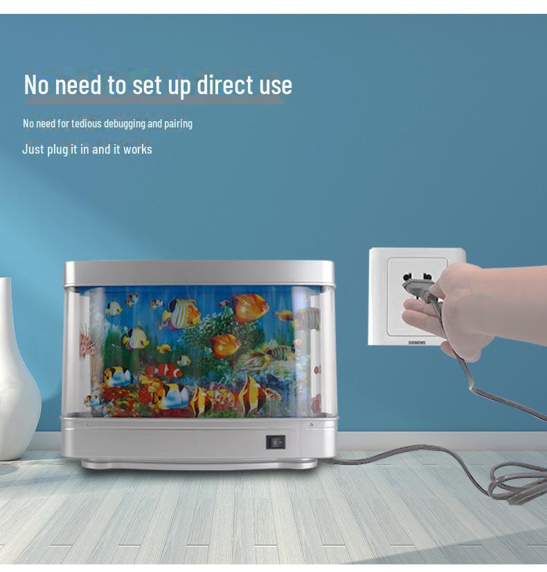 LED Skrivbordsakvarium Dekorativ Lampa - Undervattensvärldssimulering Nattlampa