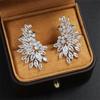 Female Wedding Party Zirconia Stud Earrings Gorgeous Ear Piercing Accessories  For Women Gift