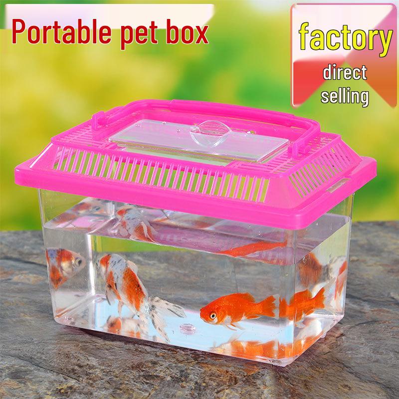 Clear Plastic Fish Tank with Sunning Platform - Available in Large, Medium, Small; Perfect for Goldfish or Turtles.