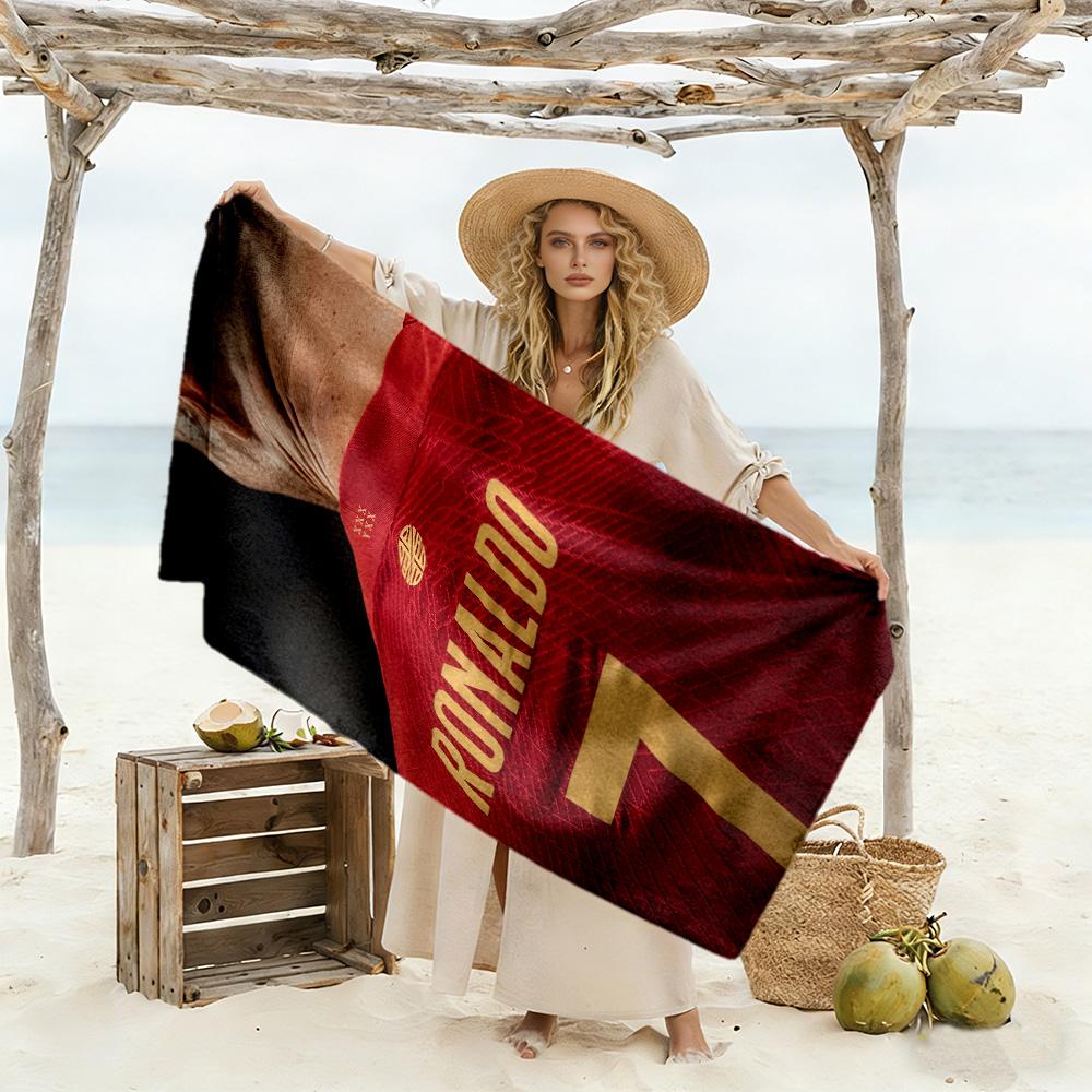 Ronaldo Action Beach Towel High Absorbency & Quick-Dry Comfortable Lightweight Perfect for Traveling Yoga Camping and Swimming