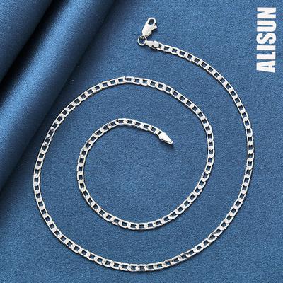 925 Sterling Silver 16/18/20/22/24/26/28/30 palců 4mm boční náhrdelník Módní svatební šperky
