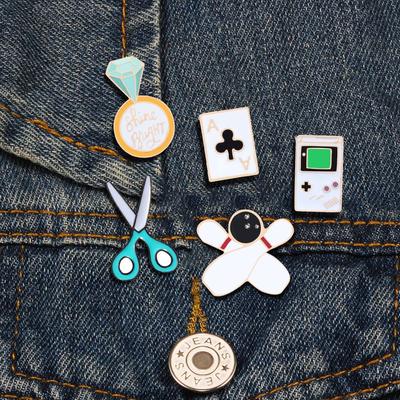 Cartoon Calculator & Bowling Brooch Pin for Men & Women - Medal Style Badge for Clothes, Hats