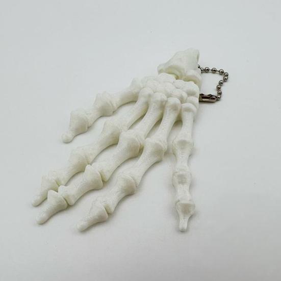 Yousheng Skeleton Hand Keychain, with Hanging Chain 3D Printed Ornament, Movable Joint Design Skull Palm Stress Relief Toy for Halloween