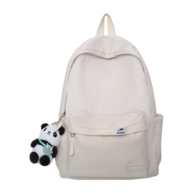 Casual Schoolbag Solid Color School Large Capacity Female Primary School Student Junior High School High School Student Nylon Backpack