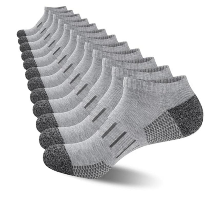 12 Pairs of Men'S Cushioned Short Socks for Sports And Running Performance.