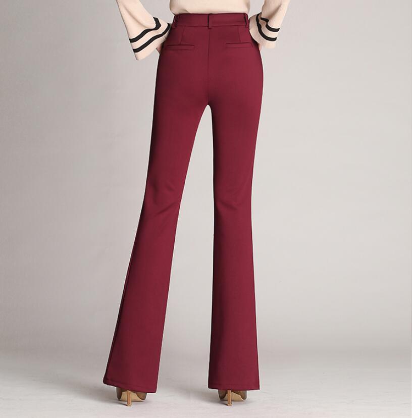 SCIONE Lap Pants Trousers Plus Size Bell Bottom Trousers Women's Trousers Straight High-waist Trousers