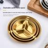 Wutuo Stainless Steel Round Divided Dipping Plate