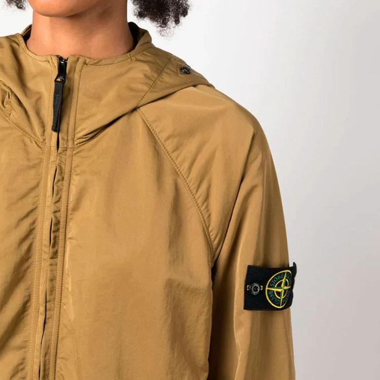 Stone Island Ss23 Solid Color Label Zip Hooded Jacket Men Jacket Bark-Yellow 781540130-V0098