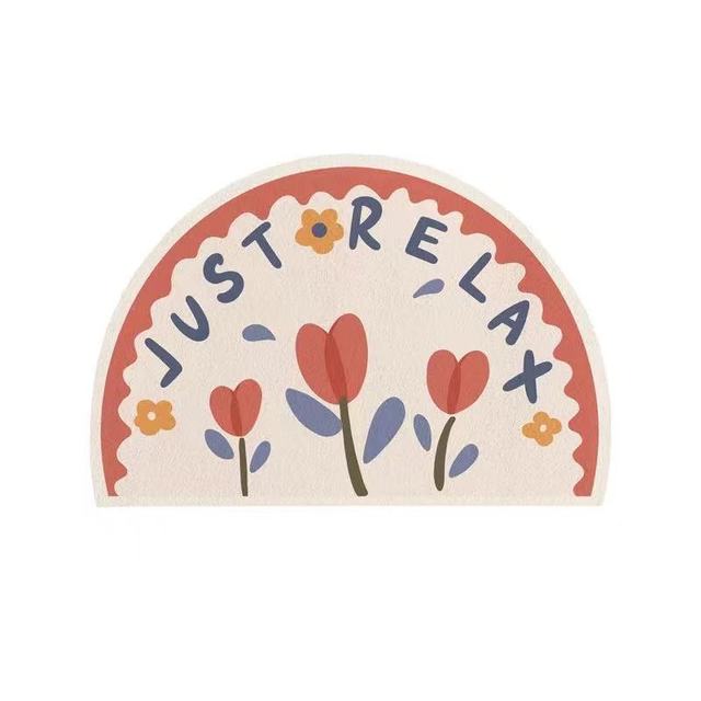 

Ins Цветочный Ковер Ковер Для Ванной Комнаты Спальня Прикроватный Коврик Ins Smile Напольный Коврик Нескользящий Корейский Коврик Для Ванной Tapis 40X60cm