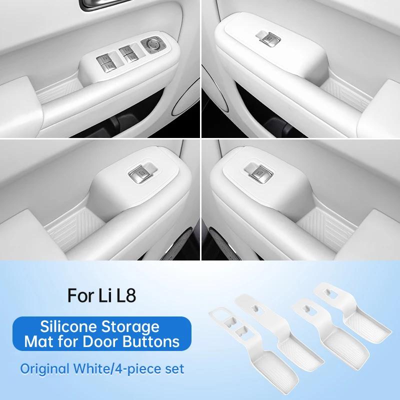 For Li Lixiang L6 L7 L8 L9 Car Door Storage Box Handle Mat Silicone Door Slot Mat for L6/7/8/9 Car Door Button Storage Mat