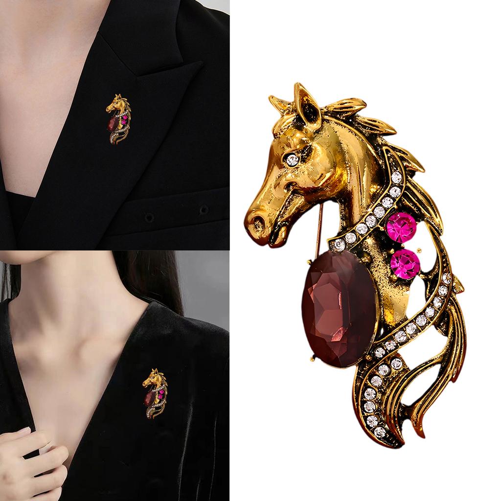 Trendy Horse Head Design Brooch Versatile Accessory Contemporary Badge For Casual Outfits Parties Work Event