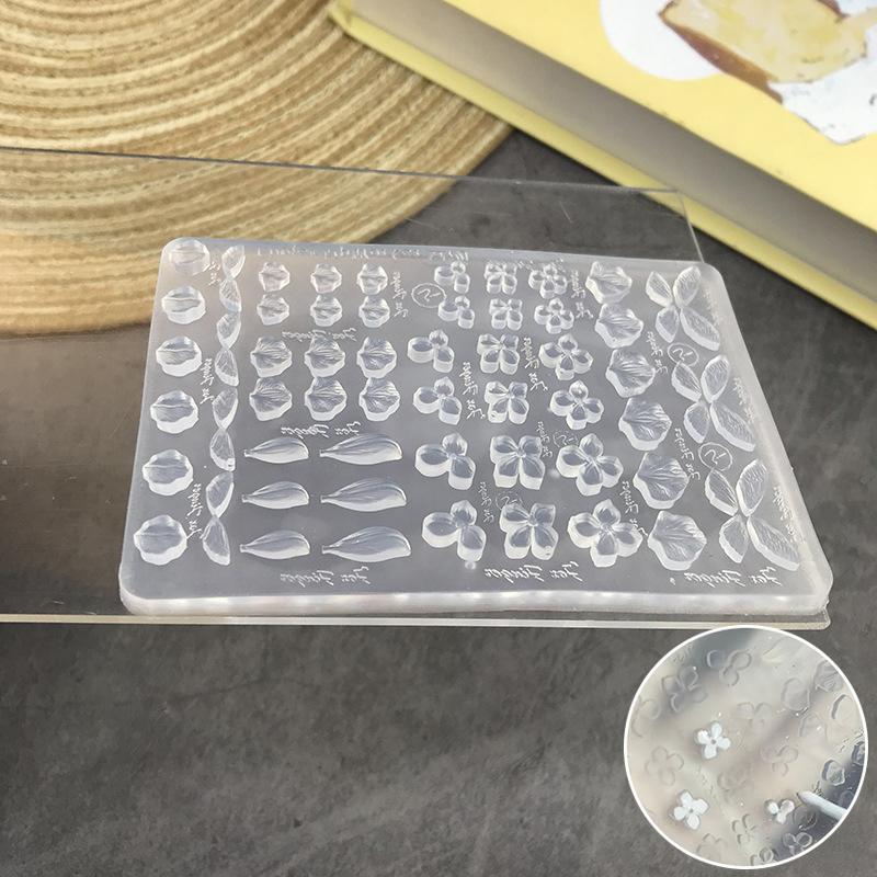 3D Silicone Flower Nail Carving Mold Butterfly Stamping Plate Nails Stencils Blossom Nail Template Thin And Washable