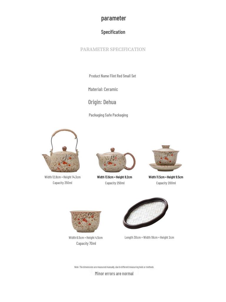 Firestone Gaiwan Tea Set: High-End Ceramic Teapot, Teacup, Handle Kettle for Home or Office Tea Brewing.