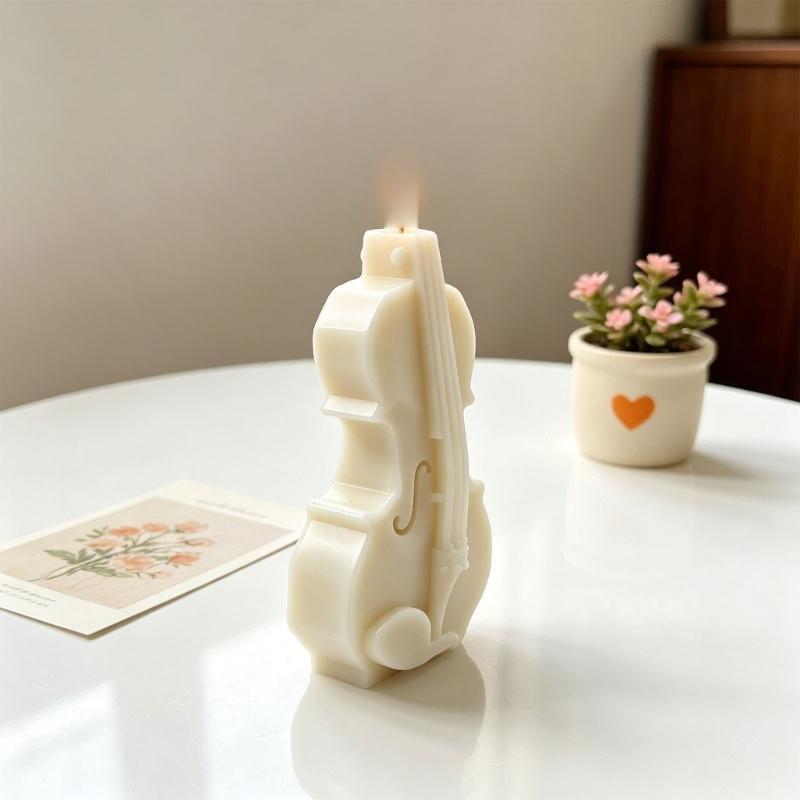 Violin Shape Silicone Molds Food Grade Silicone for Resin Casting Handmade Soap Making Candle Gypsum Statue Ornament