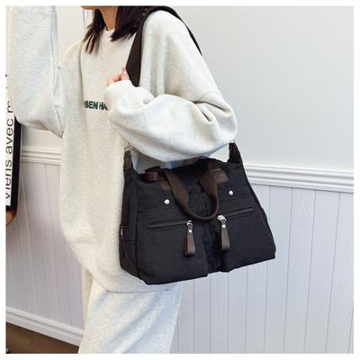 Fashionable Lightweight Nylon Fabric Crossbody Bag Large Capacity Waterproof Shoulder Bag Shopping Handbag for Women