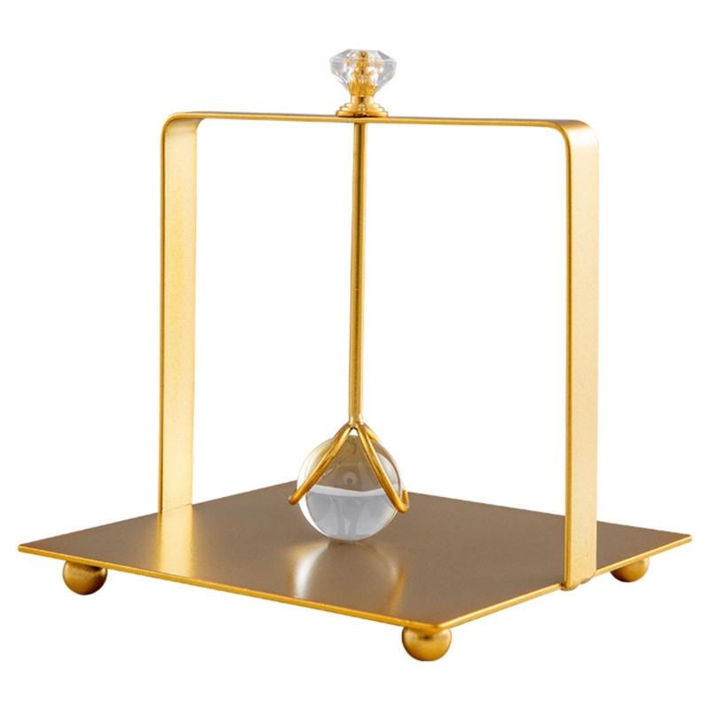 Desktop Tissue Holder Wrought Iron Crystal Ball Tissue Box Ornaments Restaurant Square Base Tissue Organizer for Room