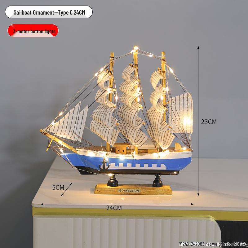 Segelboot Ornament - Modell für ruhige Fahrt zur Dekoration von Zuhause oder Büro