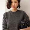Women's Loose Round Neck Cashmere Sweater - Seven-Stitch, Long Sleeve, Versatile Pullover Top