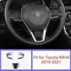 For Toyota RAV4 2019-2023 2024 Matte Wood Grain Steering Wheel Button Frame Trim