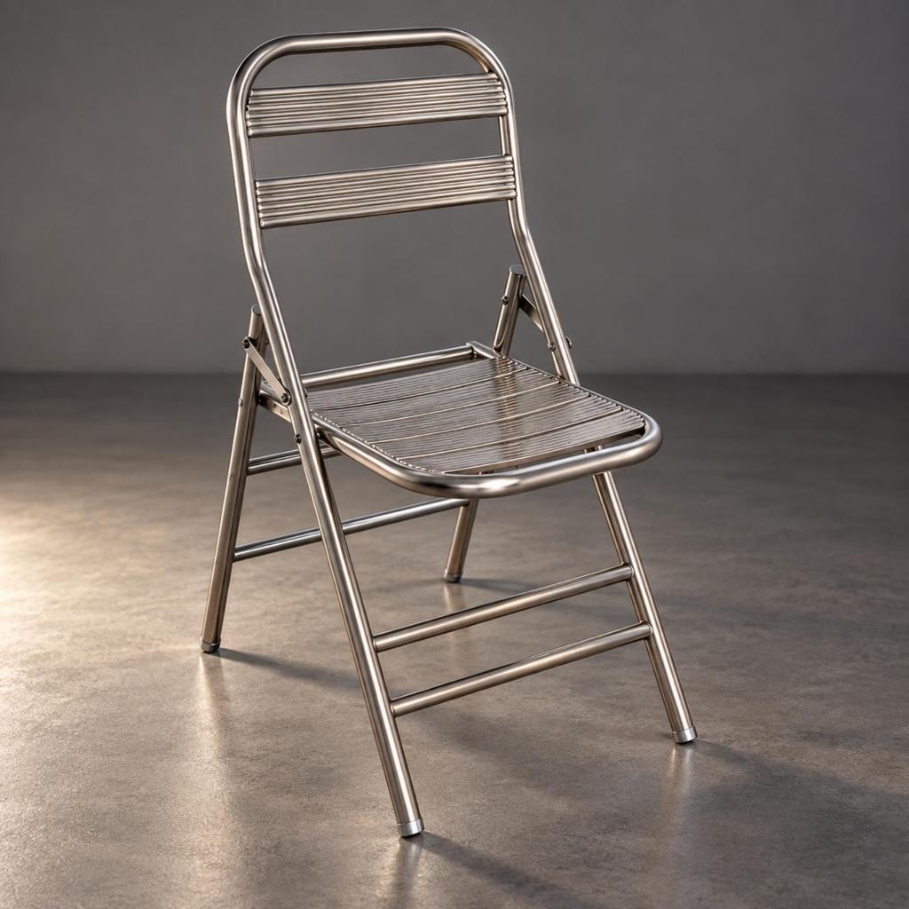 Stainless Steel Folding Chair Portable Seating Long-Lasting for Dining