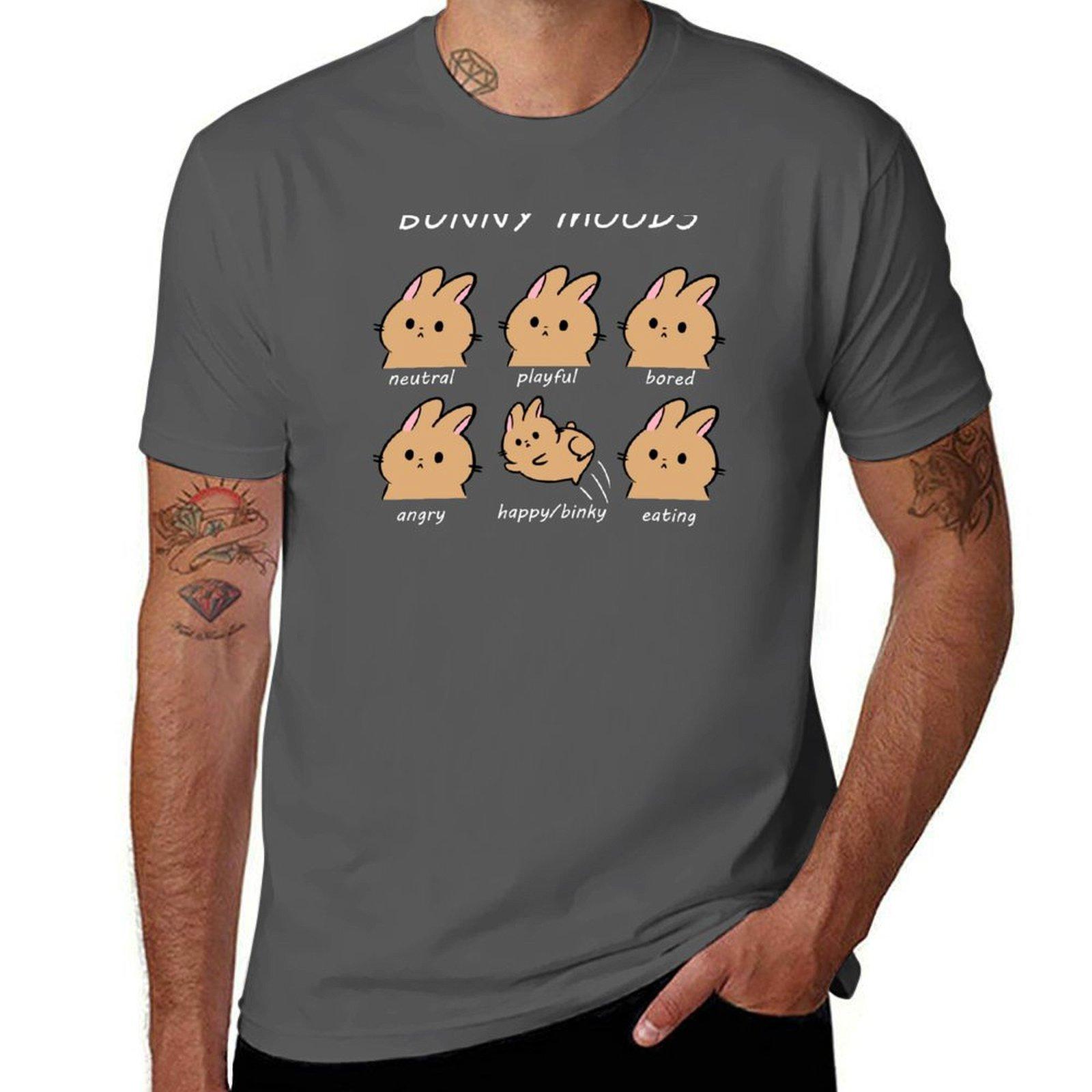

cute funny bunny rabbit moods T-Shirt man t shirt designer cotton t shirt pack t shirts for man pack cotton T-Shirt 4XL