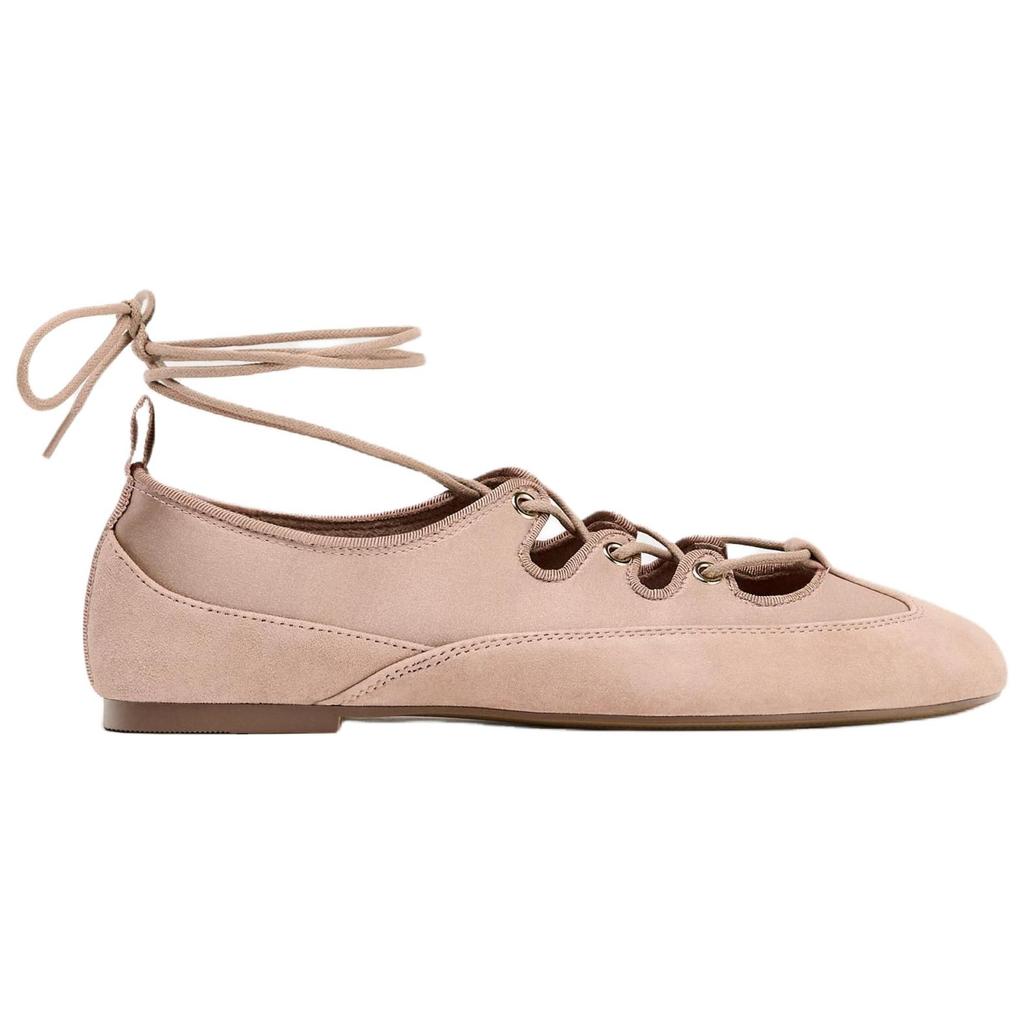 Zara Fashionable Comfortable Personalized Trendy Design With Decorative Contrast Details Round Toe Ballet Flats Women Flats Pink 12545510050