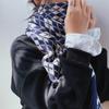 Women's Korean-Style Double-Sided Winter Scarf: Diamond Plaid, Thick, Warm, Versatile Neck Warmer with Christmas Flair