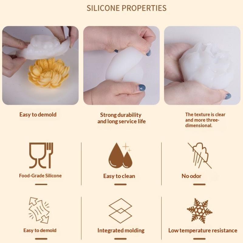 3D Blomform Blomform Silikonformar Gör-det-själv Is Bakverk Gelé Godisformar Choklad Sockerhantverk Silikon Tvålform Kök