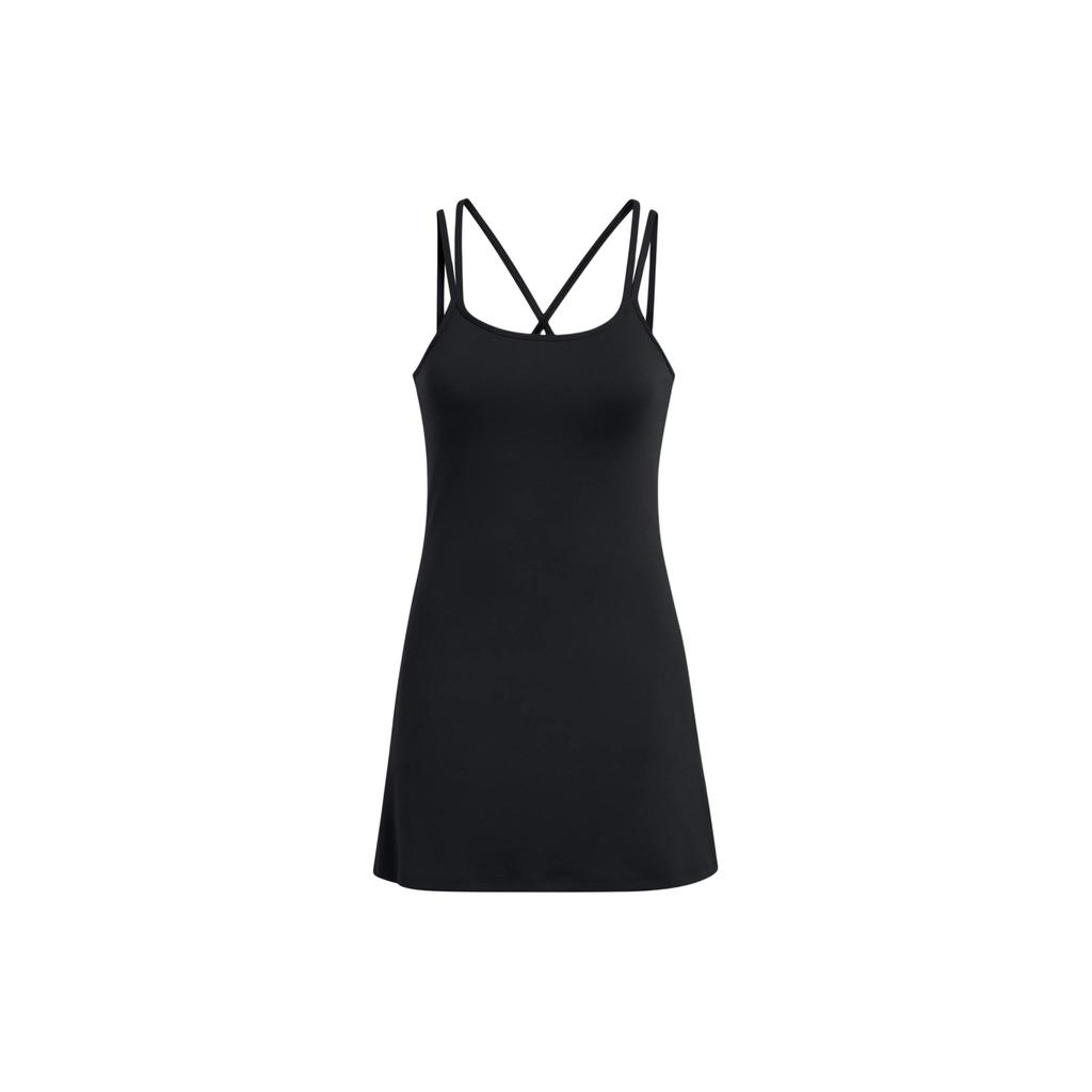 Under Armour UA Meridian Solid Color Midi Slim Fit Sleeveless Dress Women Dresses Black 1383666-001