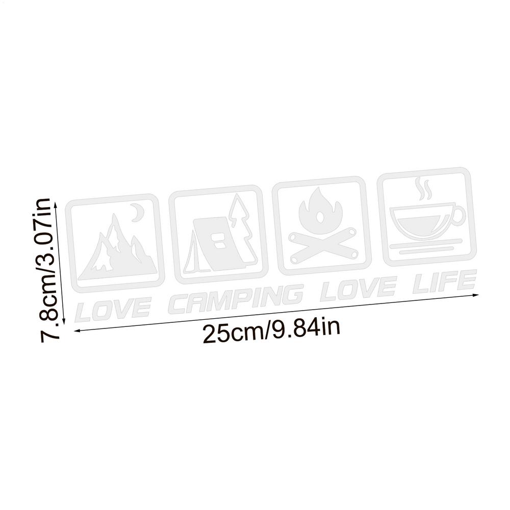 

Decorative Car Stickers LOVE CAMPING LOVE LIFE Car Body Decals Vehicle Decoration Windshield Bumper Vehicle Body Decals білий
