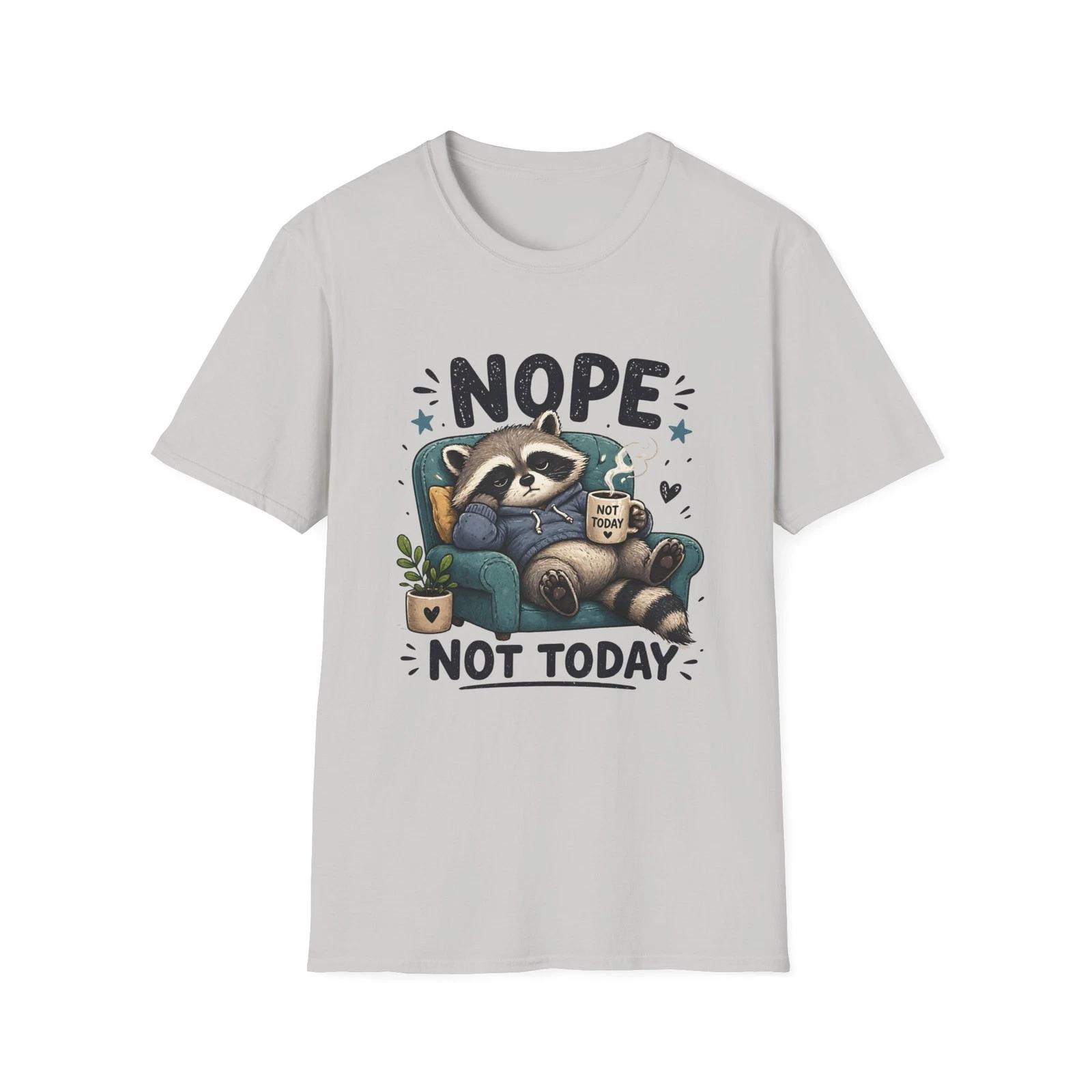 Nope Not Today raccoon Children s Children s T  Children s T-shirt | Lazy Racoon Funny graphic tee 100