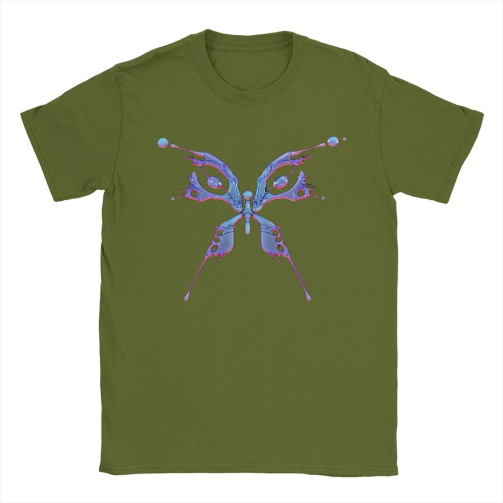 Funny Katys Perrys Butterfly T-Shirts Men Round Neck Pure Cotton T Shirts  Short Sleeve Tees Plus Size Clothes