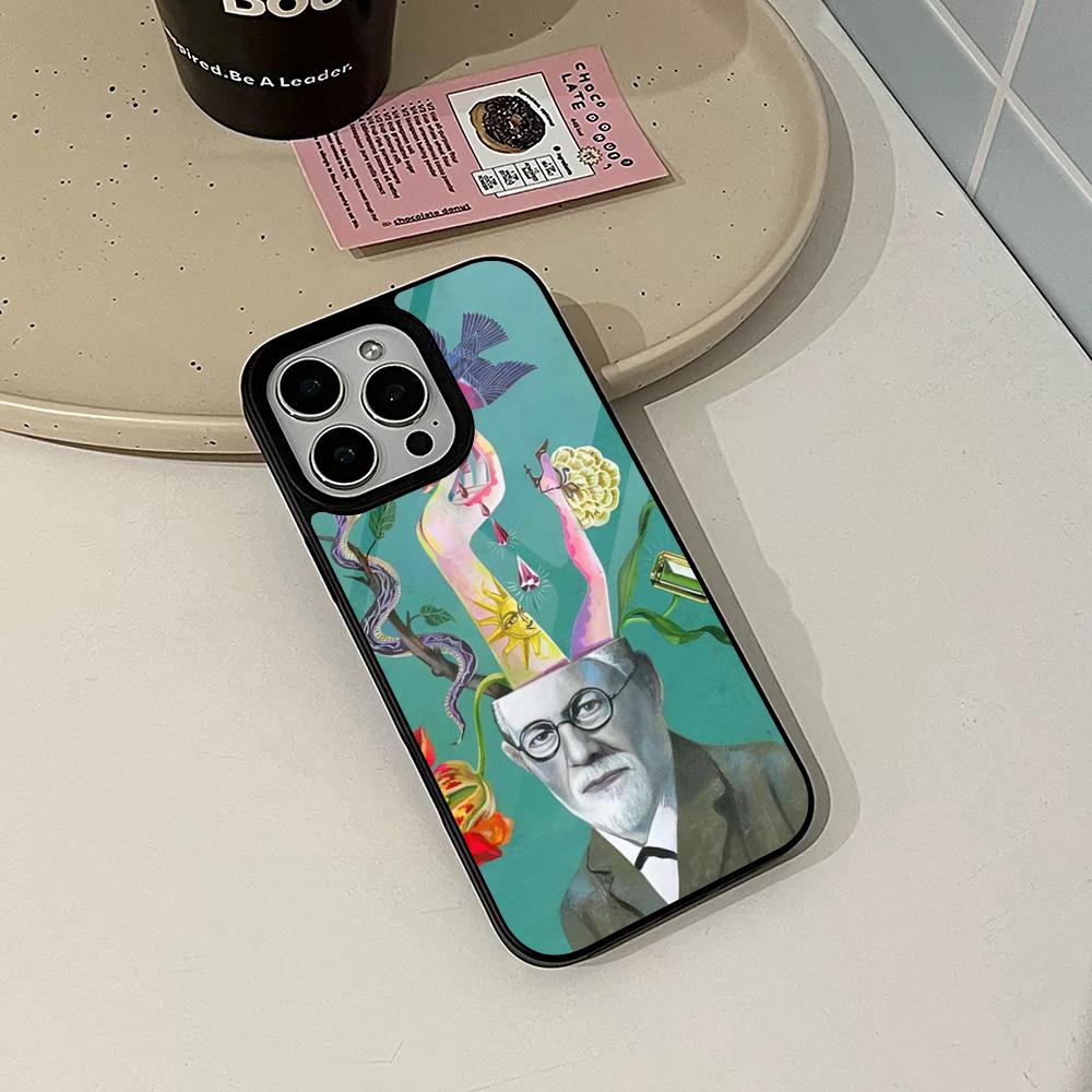 

Sigmund Freud Phone Case for Iphone 17 16 15 14 Air 13 12 11 Pro Max Mini Plus Fundas Shell PC+TPU Cover iPhone 16 Pro Max
