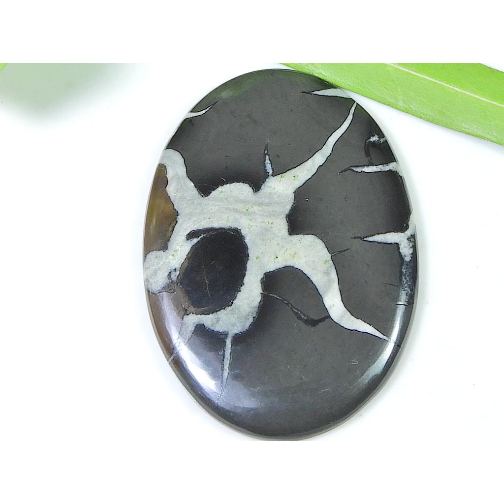 AAA Natural Septarian Jewelry Making Oval Black Crytsal Gemstone 30X43X03MM SK-860